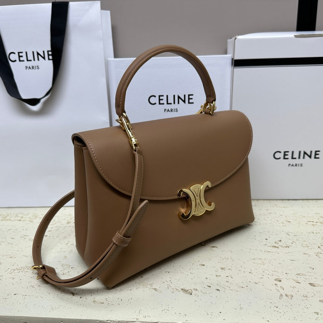 SAC NINO TEEN MOYEN 25 EN CUIR DE VEAU SOLIDE MARRON CHOCOLAT