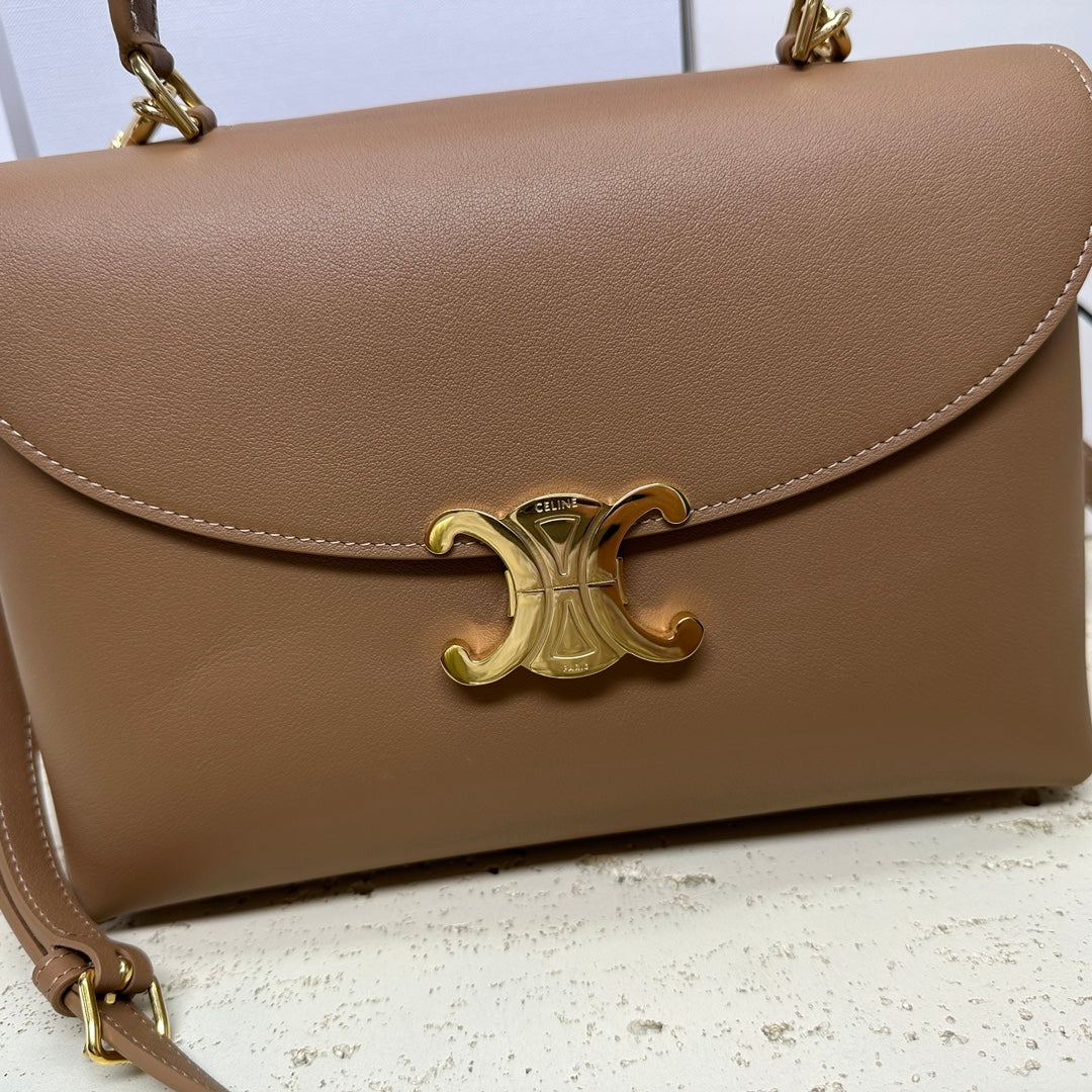 SAC NINO TEEN MOYEN 25 EN CUIR DE VEAU SOLIDE MARRON CHOCOLAT