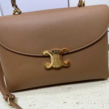 SAC NINO TEEN MOYEN 25 EN CUIR DE VEAU SOLIDE MARRON CHOCOLAT