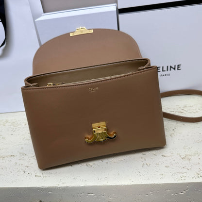 SAC NINO TEEN MOYEN 25 EN CUIR DE VEAU SOLIDE MARRON CHOCOLAT