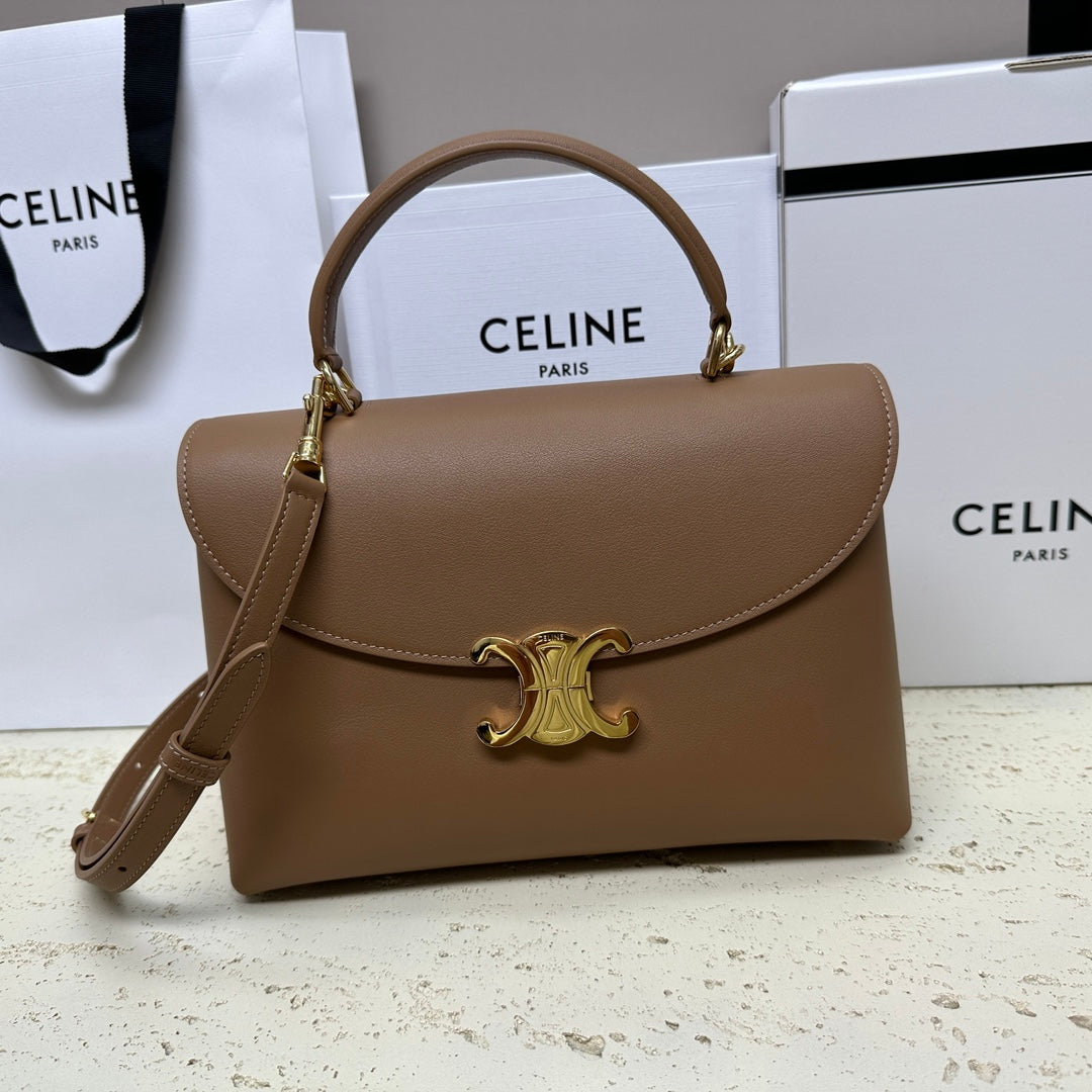 SAC NINO TEEN MOYEN 25 EN CUIR DE VEAU SOLIDE MARRON CHOCOLAT
