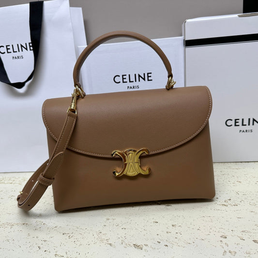 SAC NINO TEEN MOYEN 25 EN CUIR DE VEAU SOLIDE MARRON CHOCOLAT