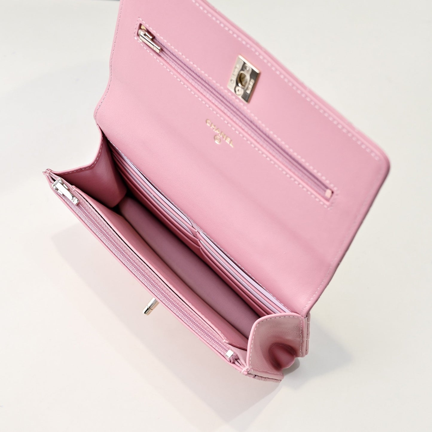 CC 24K Woc トップハンドル 19cm ピンク ラムスキン ライトゴールド金具