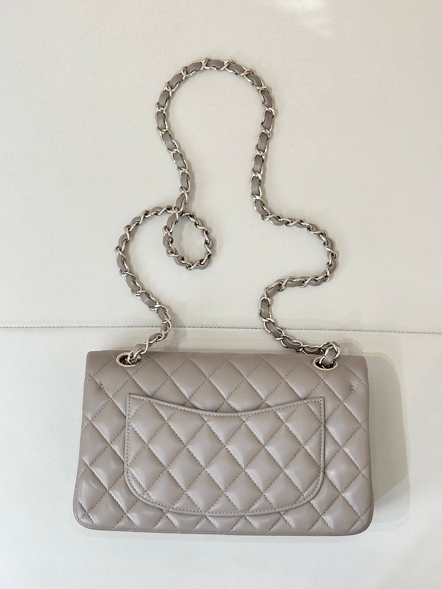 RABAT CLASSIQUE 23CM CUIR D'AGNEAU BEIGE QUINCAILLERIE OR CLAIR