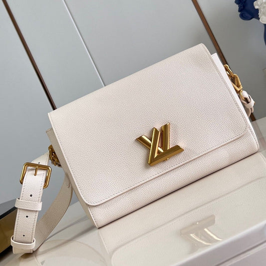 lv soft twist 27 cm cuir de veau quartz finitions dorées