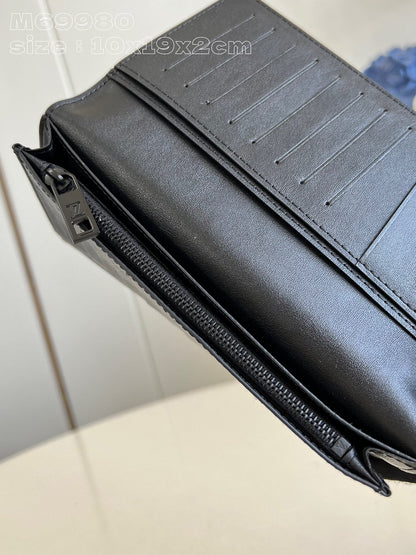 BRAZZA ウォレット エアログラム 19cm ブラック カーフスキン