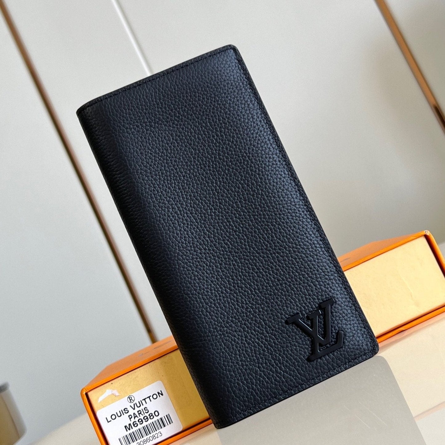 BRAZZA ウォレット エアログラム 19cm ブラック カーフスキン