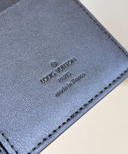 PORTEFEUILLE BRAZZA 19CM EN CUIR DE VEAU NOIR