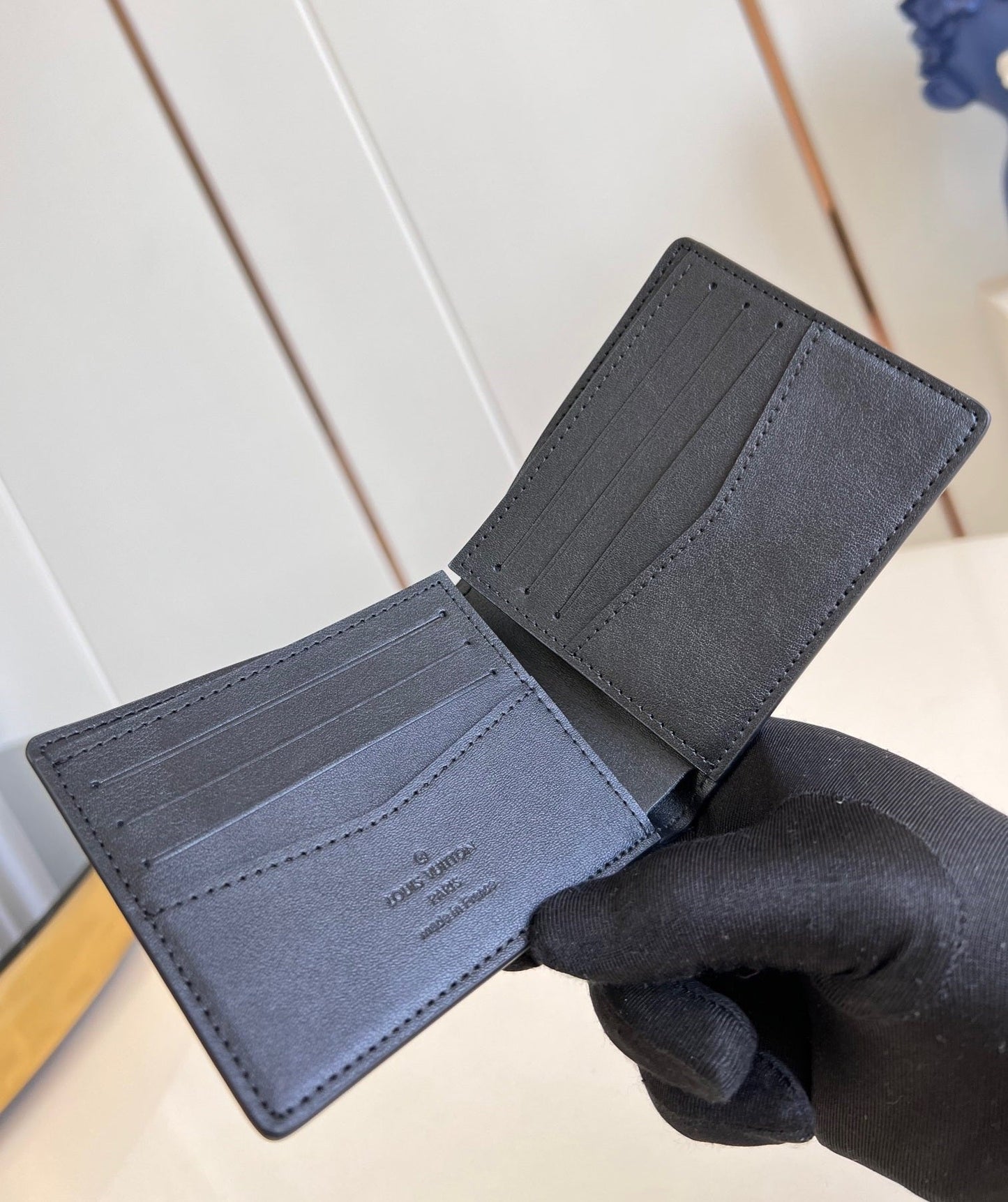 マルチウォレット 10cm ブラックカーフスキン