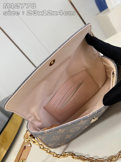 LV Woc Ivy 23,5 en toile grise monogrammée