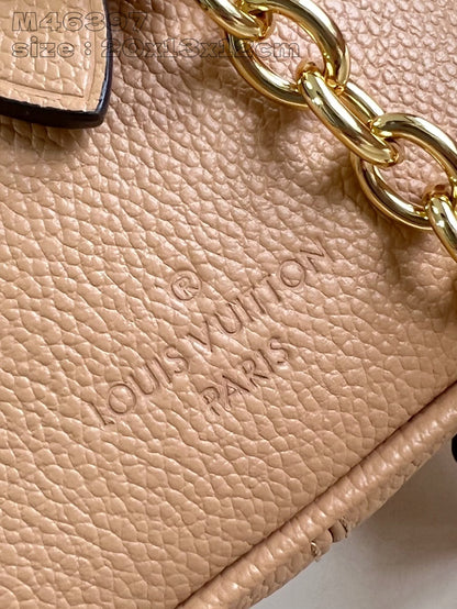 Speedy Bandouliere 20 Cuir de veau Empreinte Monogram Marron Blanc 
