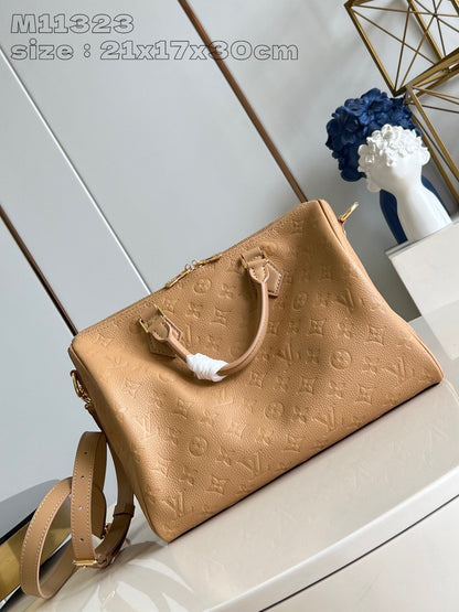 Speedy Soft 30 Cuir de vachette monogrammé beige Arizona
