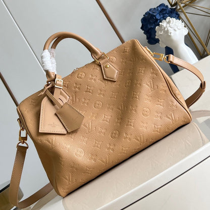 Speedy Soft 30 Cuir de vachette monogrammé beige Arizona