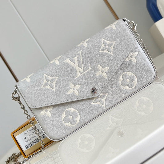 LV Pochette Felicie Brume Gris Monogram Cowhide 205525