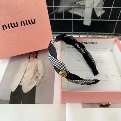 BANDEAU EN COTON À CARREAUX MÉLANGÉ SOIE NOIRE 412529