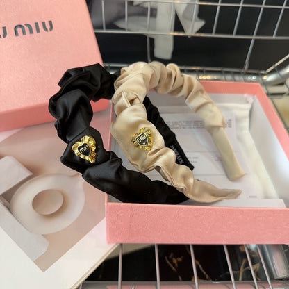 ブラックコットンヘッドバンド ゴールド金具 425520