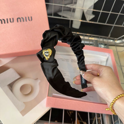 ブラックコットンヘッドバンド ゴールド金具 425520