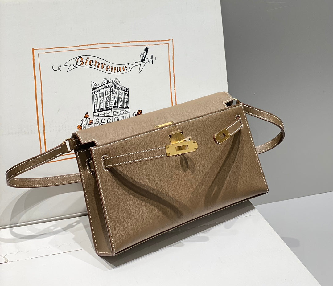 HM ケリー エラン 27cm ブラウン レザー グレー