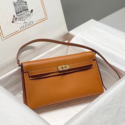 HM Kelly Elan 27 cm en cuir doré Ghw