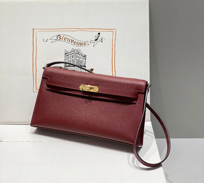 HM Kelly Elan 27 cm en cuir rouge Ghw