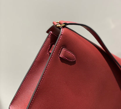 HM Kelly Elan 27 cm en cuir rouge Ghw