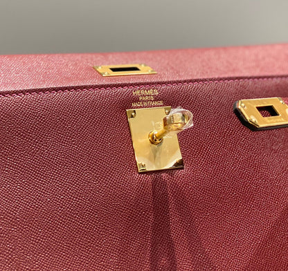 HM Kelly Elan 27 cm en cuir rouge Ghw