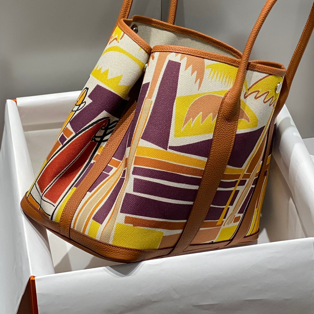 HM Garden Party 36 Toile multicolore et cuir de veau Negonda 243397