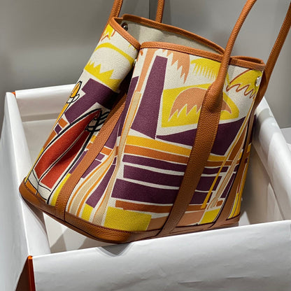 HM Garden Party 36 Toile multicolore et cuir de veau Negonda 243397