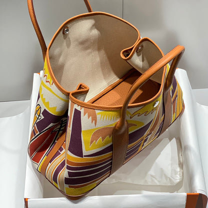 HM Garden Party 36 Toile multicolore et cuir de veau Negonda 243397