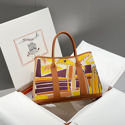 HM Garden Party 36 Toile multicolore et cuir de veau Negonda 243397