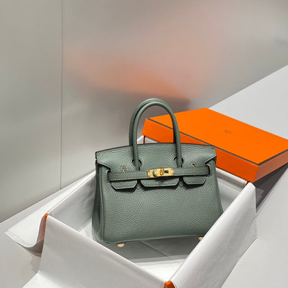 HM Birkin 20 cm Vert Amande Togo Cuir Doré