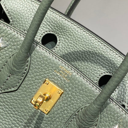 HM Birkin 20 cm Vert Amande Togo Cuir Doré