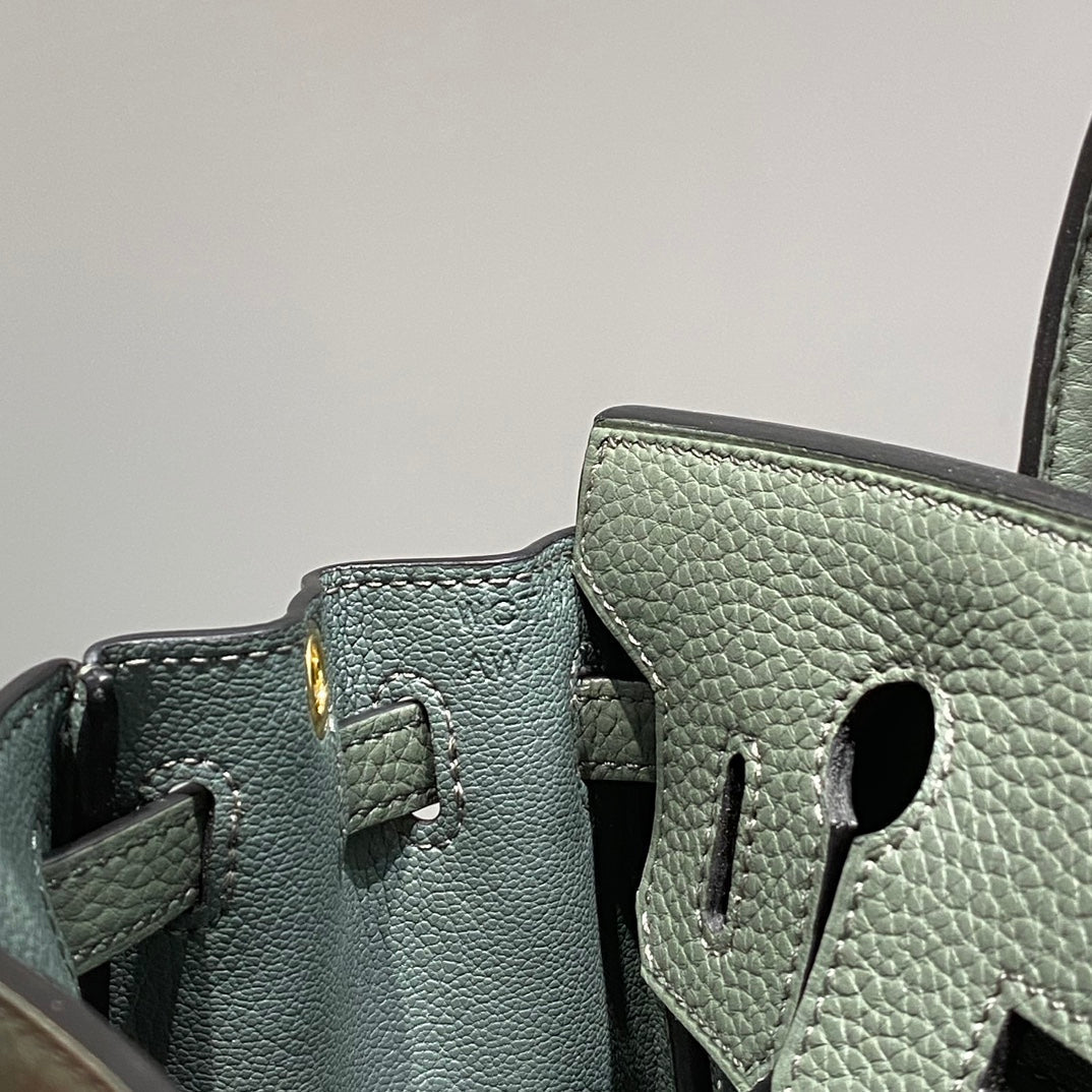 HM Birkin 20 cm Vert Amande Togo Cuir Doré