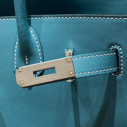 HM ショルダーバーキン 29cm ブルーデニム スウィフトレザー シルバー金具