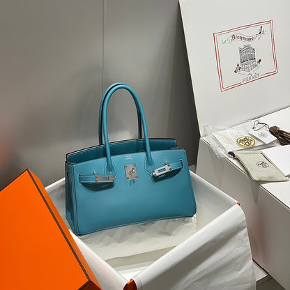 HM ショルダーバーキン 29cm ブルーデニム スウィフトレザー シルバー金具