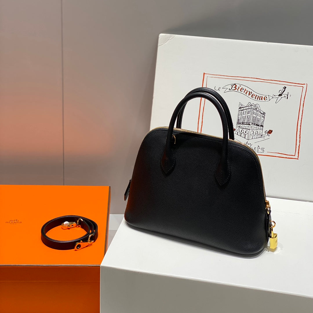 HM Bolide 25 Cuir Epsom noir, accessoires dorés 237381