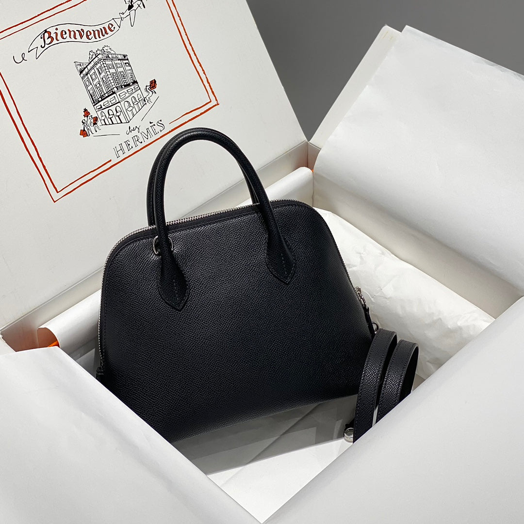 HM Bolide 25 Cuir Epsom noir, accessoires argentés 237384