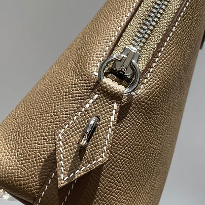 HM Bolide 25 Cuir Epsom Marron Pastel, Ferrures Argentées 237392