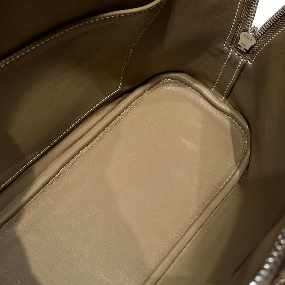 HM Bolide 25 Cuir Epsom Marron Pastel, Ferrures Argentées 237392