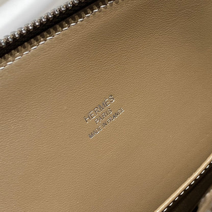 HM Bolide 25 Cuir Epsom Marron Pastel, Ferrures Argentées 237392