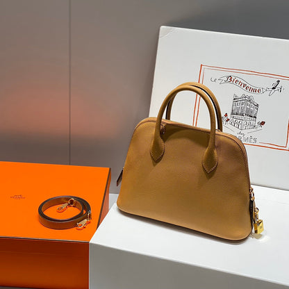HM Bolide 25 Camel Cuir Epsom Ferrures dorées 237418