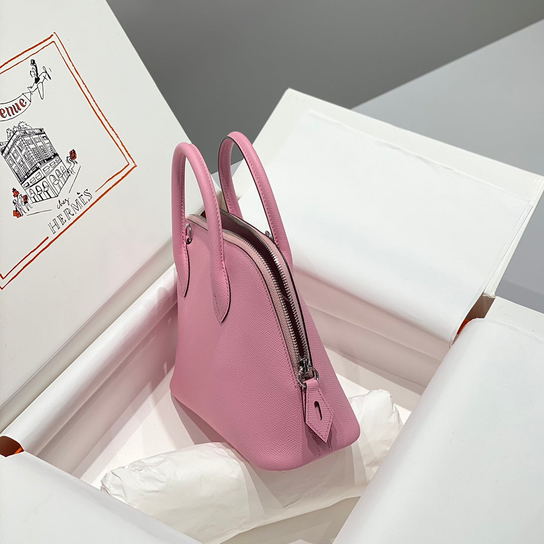 HM Bolide 25 Baby Pink Epsom Leather Silver Hardware 237423