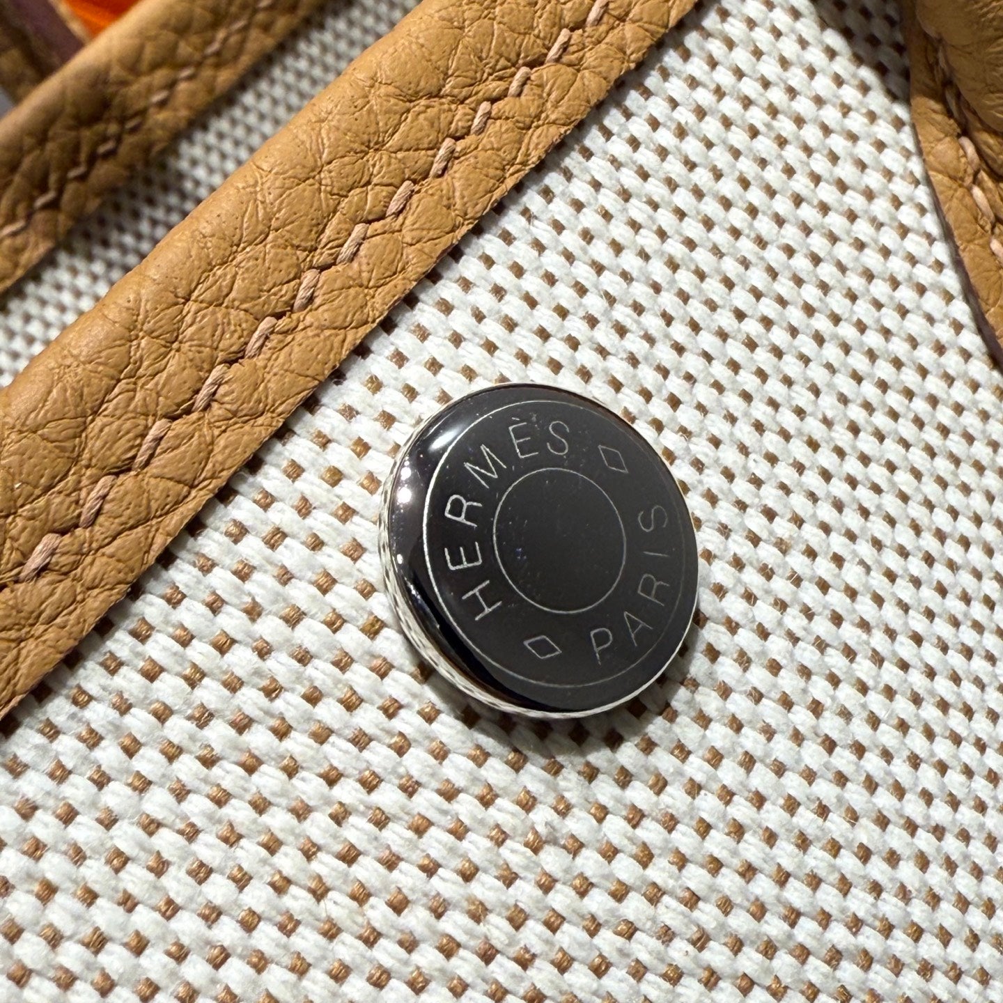 Sac HM Neo Garden 23 en toile camel et cuir de veau Negonda 243331