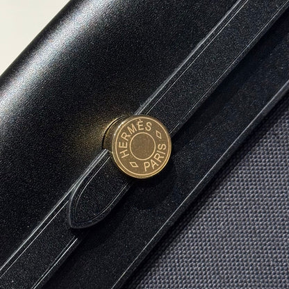 HM ミニハーブバッグ ゴールドバックル 20 ブラックキャンバス＆ハンターカウハイド 243310