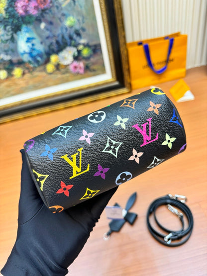 LV Nano Speed 16cm Black Multicolore Monogram Canvas 206013