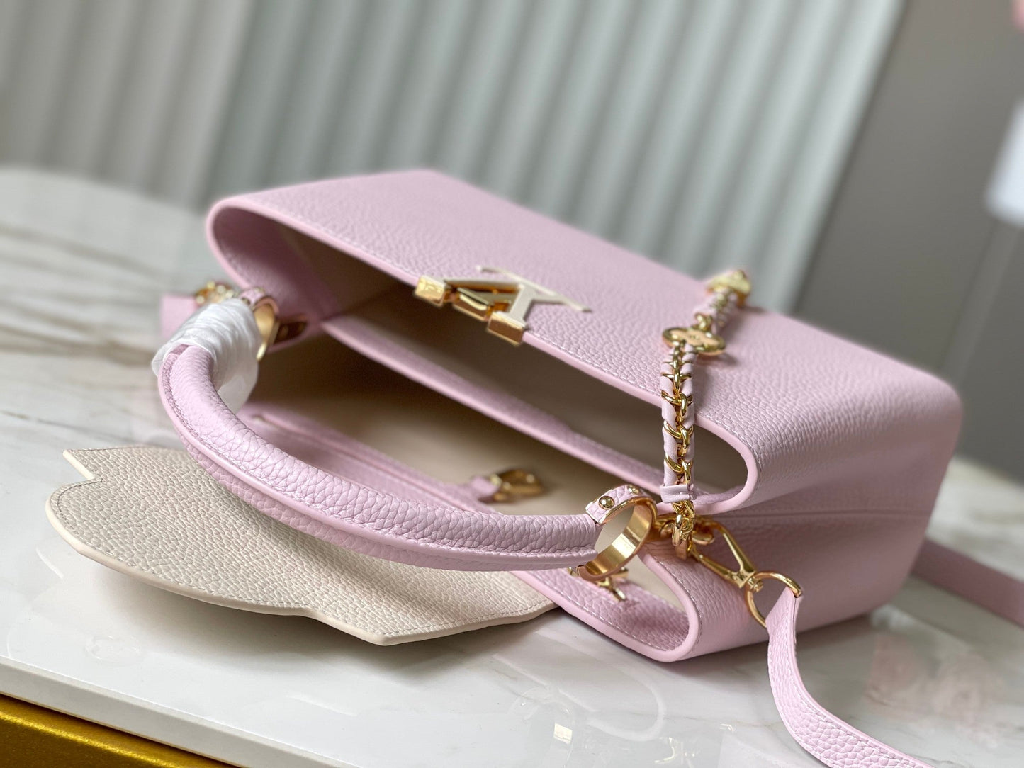 カプシーヌ mm 31.5 ピンク トリヨンレザー ゴールド金具