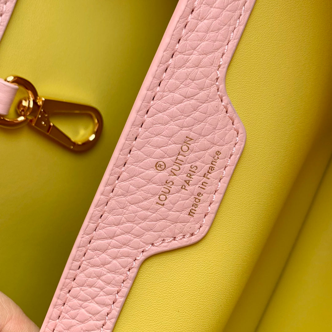 capucines mm 31,5 cuir taurillon rose natte matériel doré