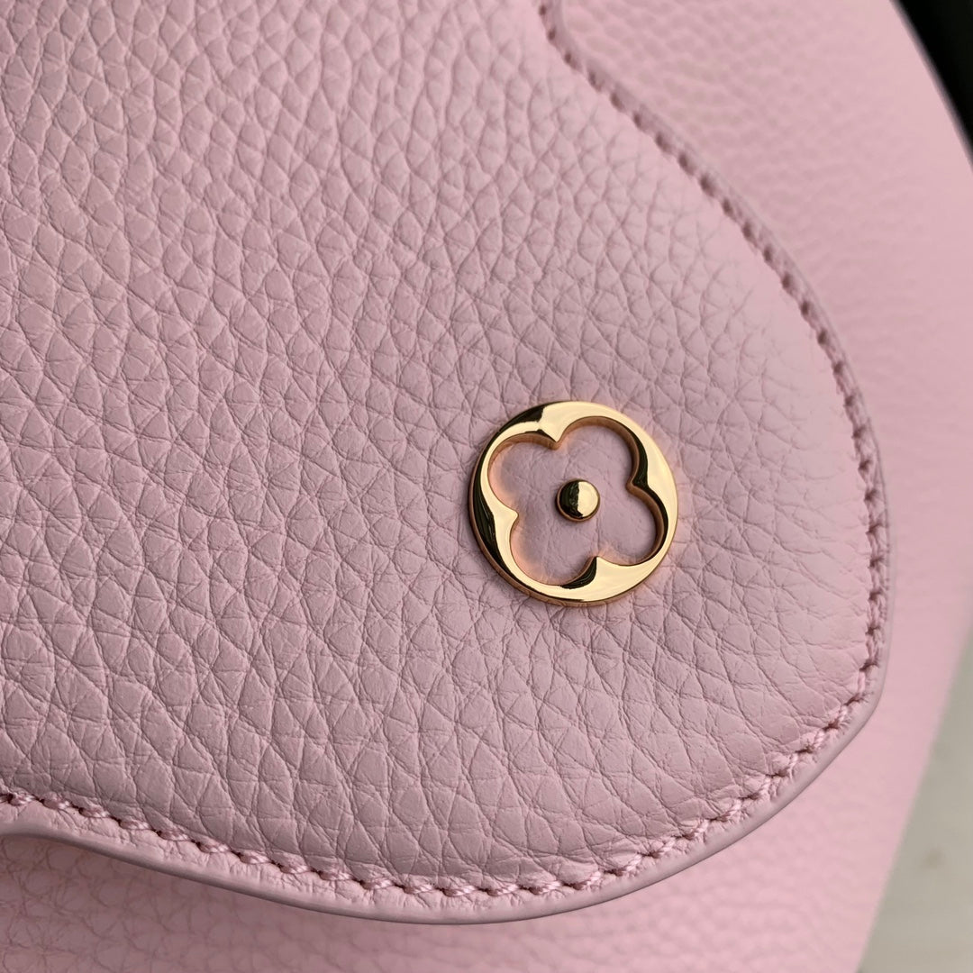 capucines mm 31,5 cuir taurillon rose natte matériel doré