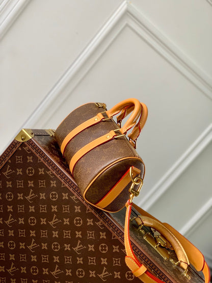 Sac bandoulière LV Keepall 25 marron monogrammé