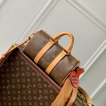 Sac bandoulière LV Keepall 25 marron monogrammé